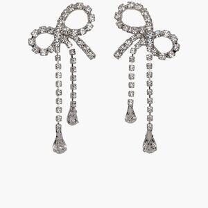 Jennifer berh mirabelle crystal Silver Bow Earrings
